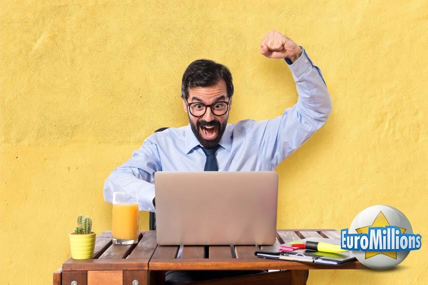 happy man that just saw good news